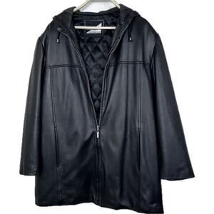 Innovations jacket 100% leather women’s size medium longer with hood